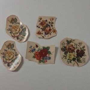Vintage Floral Decals Transfers Lot Furniture Ceramic Craft Ephemera